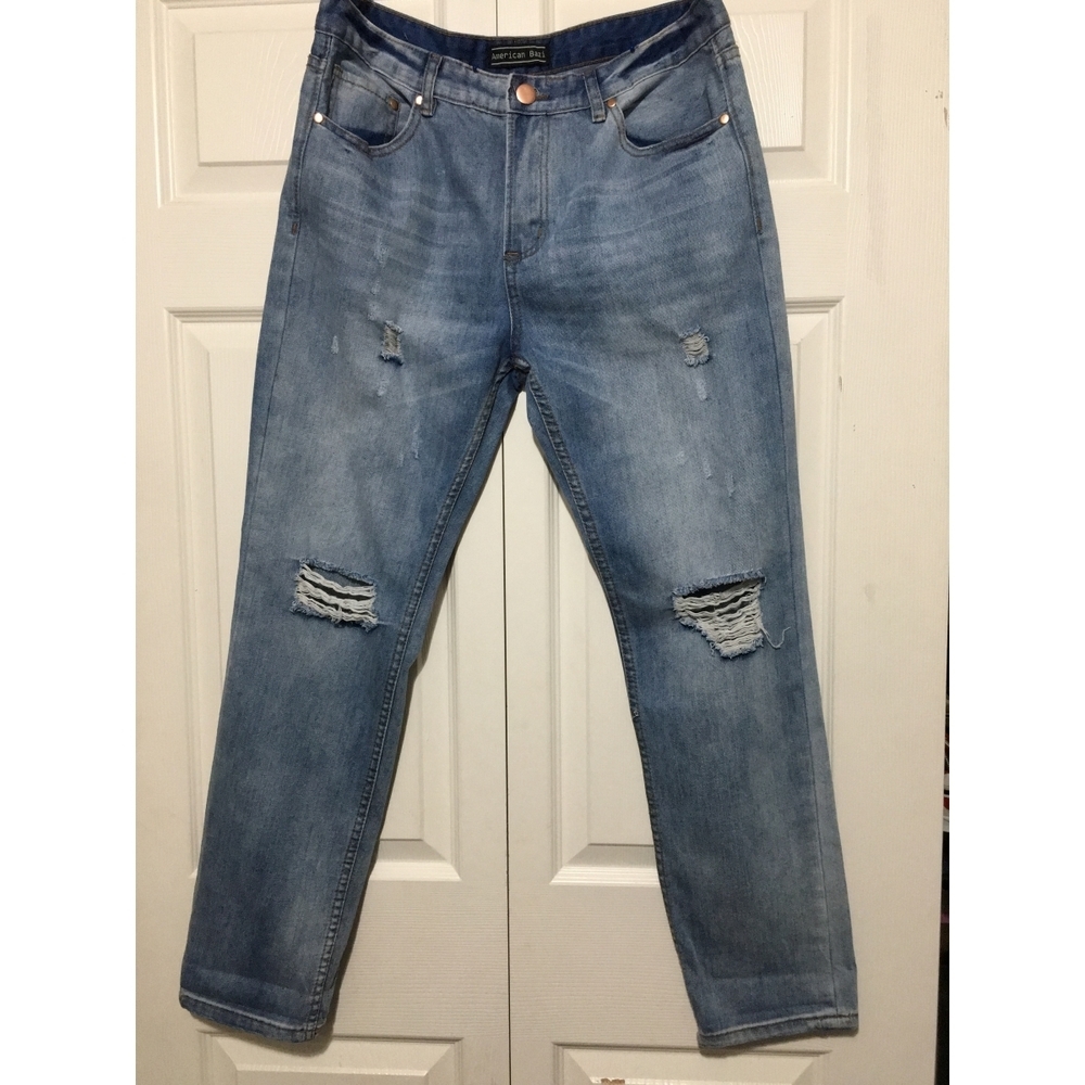 American Bazi Women's Distressed Denim Jeans Sz 11 - Picture 4 of 6